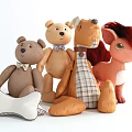 Adorable Plush Toys Collection Featuring Bears Dog Deer And Bone Shaped Design