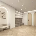 Modern Elegant SPA Sauna With Marble Walls Large Windows City View Bathtub And Massage Bed