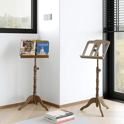 Wooden Etagere Shelves For Displaying Books And Decor In Room Corner With Natural Light 3d model