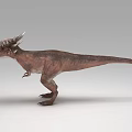 Reptile Dinosaur With Spiked Head Brown Body Standing In 3D Rendered Scene