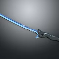 Modern Blue Serrated Blade Knife With Black Handle And Ergonomic Grip