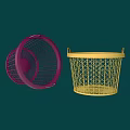 Colorful Wire Storage Baskets Purple And Yellow Round Design With Handles