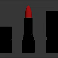 Elegant Gabriela Cosmetics Display With Red Lipstick And Brown Cube Boxes