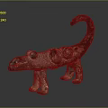 Vintage Bronze Crocodile Shaped Furniture Decorative Ornament With Spiral Patterns And Green Patina