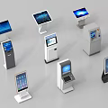 Public Facility Self Service Terminals With Various Touchscreen Displays And Interactive Interfaces 3d model
