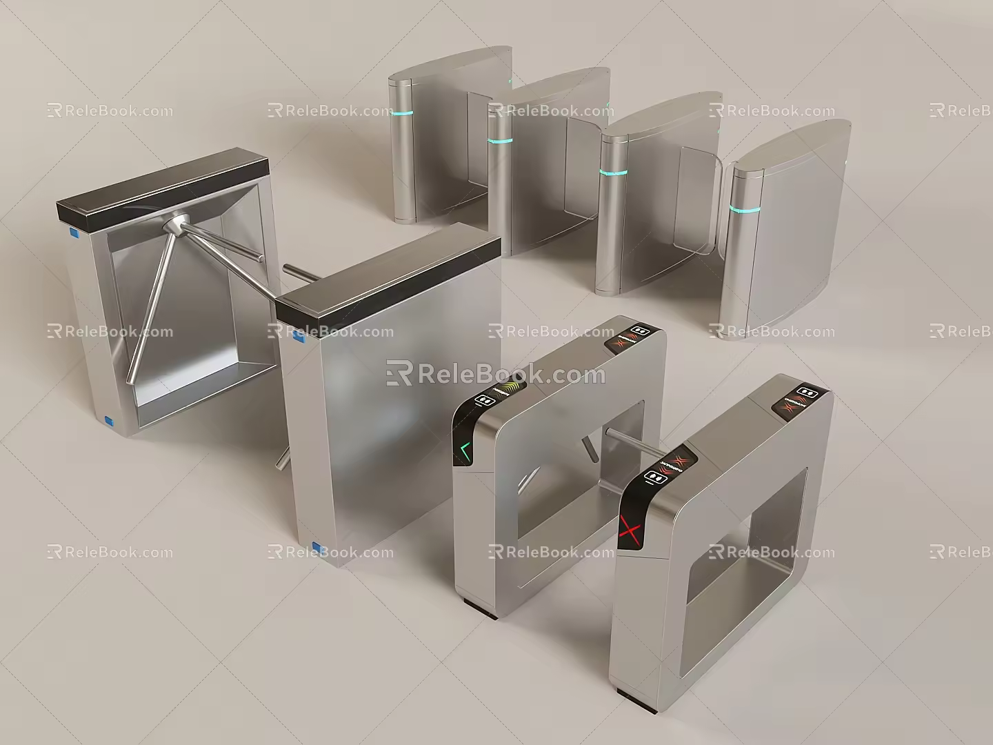 Automatic induction entrance guard gate security device security gate public equipment 3d model