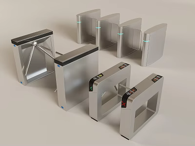 Public Facilities Tripod Turnstiles Flap Barriers Swing Gates For Entry Exit Control 3d model