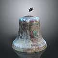 Ancient Bronze Bell With Intricate Carved Patterns And Rustic Surface Texture 3d model