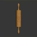 Wooden Rolling Pin With Smooth Surface And Ergonomic Handle On Black Background