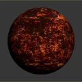 Glowing Red Orange Sphere With Lava Like Texture And Shiny Reflective Surface 3d model