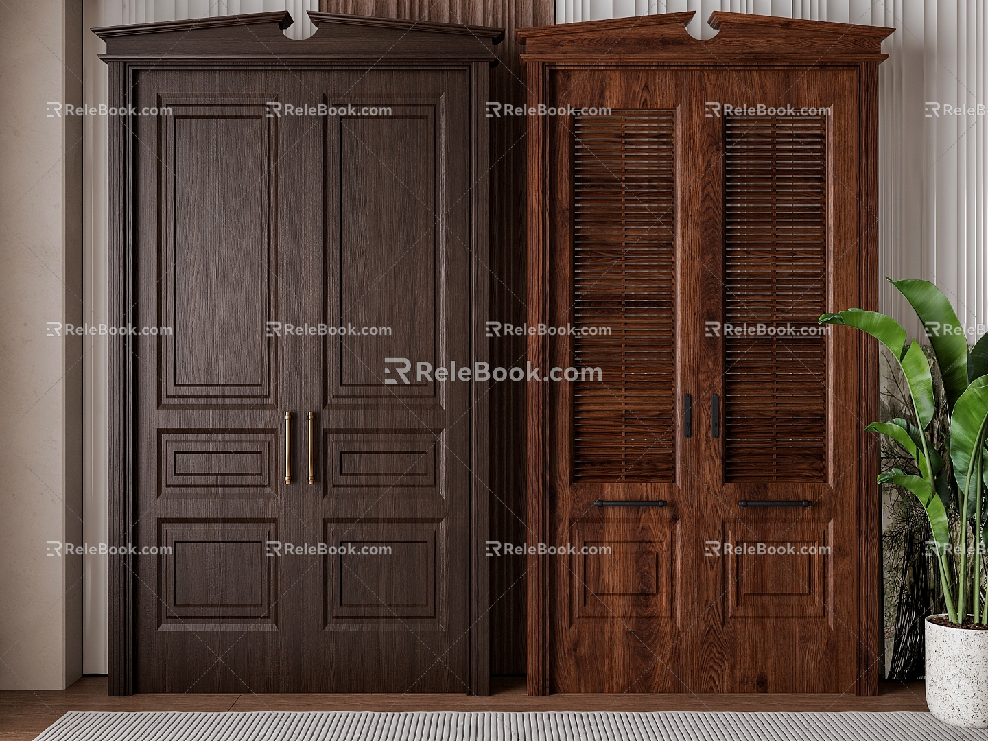 Double door combination 3d model