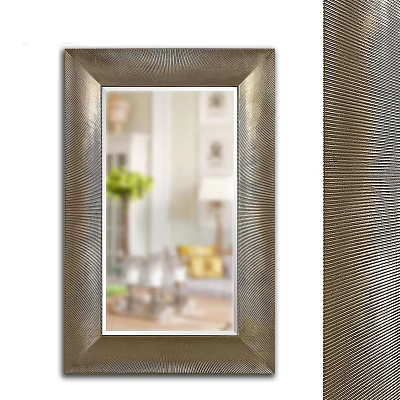 Elegant Ribbed Metal Frame Mirror for Modern Home Interior Decor 3d model