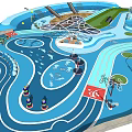 Kids Play Area Design With Winding Tracks Climbing Nets And Interactive Colorful Features