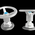 High Quality Car Parts White Steering Wheels With Blue Buttons And Silver Bases