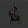 Vintage Mechanical Equipment With Metal Wheels Gears And Levers On Dark Background