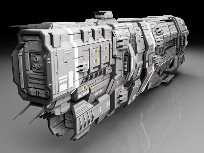 Futuristic Mechanical Structure With Armored Panels And Metallic Surface Design 3d model