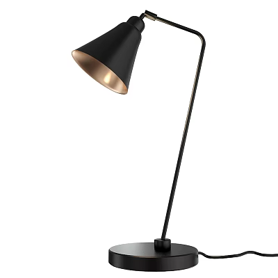Modern Black Table Lamp With Conical Shade And Slim Metal Stand For Contemporary Home Decor 3d model