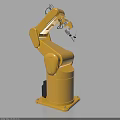 Yellow Industrial Robotic Arm Equipment With Mechanical Structure For Automated Manufacturing Processes 3d model