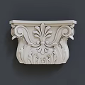 Architectural Classical Ornate Carved Stone Corbel Component With Intricate Scroll Floral Patterns