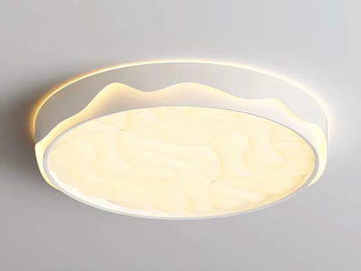 Modern Circular Ceiling Light with Wavy Pattern and Warm Glow for Home Decor 3d model