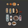 Assorted Delicious Foods Collection Featuring Cakes Burgers Fries Desserts And Snacks