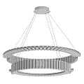Modern Crystal Gold Chandelier With Multi Layer Circular Frame For Elegant Interior Lighting 3d model