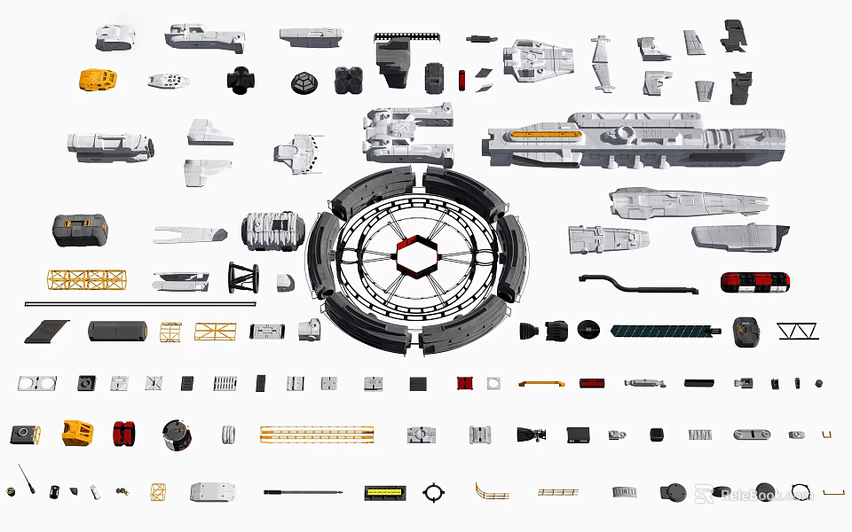 Various Mechanical Parts And Components For Engineering Assembly And Repair 3d model