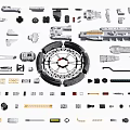Various Mechanical Parts And Components For Engineering Assembly And Repair 3d model
