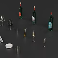 Elegant Tableware Set Including Wine Bottles Glasses Teapot Teacup And Accessories