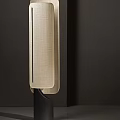Modern Elegant Floor Lamp With Beige Fabric Shade And Black Metal Stand Design