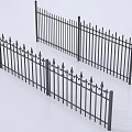 Black Iron Railings with Spiked Tops Sectional Structure for Fencing