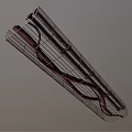 Metal Pipes And Red Hoses Arranged On Metal Grid Support Structure