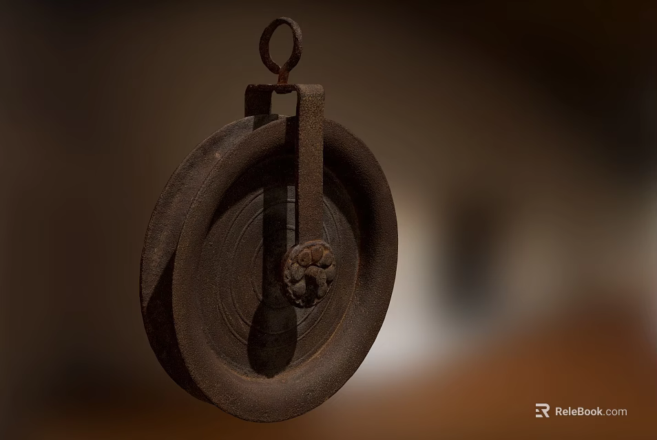 Vintage Rusty Old Tire With Metal Components And Brown Hue On Blurred Background 3d model 