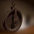 Vintage Rusty Old Tire With Metal Components And Brown Hue On Blurred Background