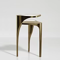 Modern Stacked Side Tables With Brass Legs And Transparent Glass Tops