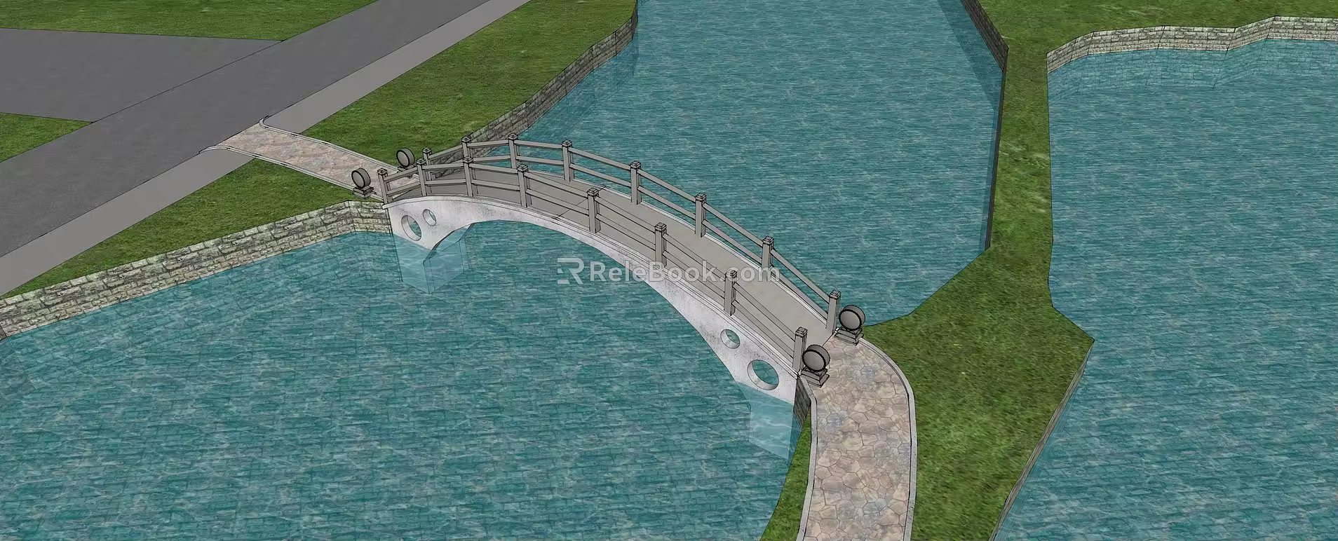 New Chinese Bridge Stone Bridge 3d model