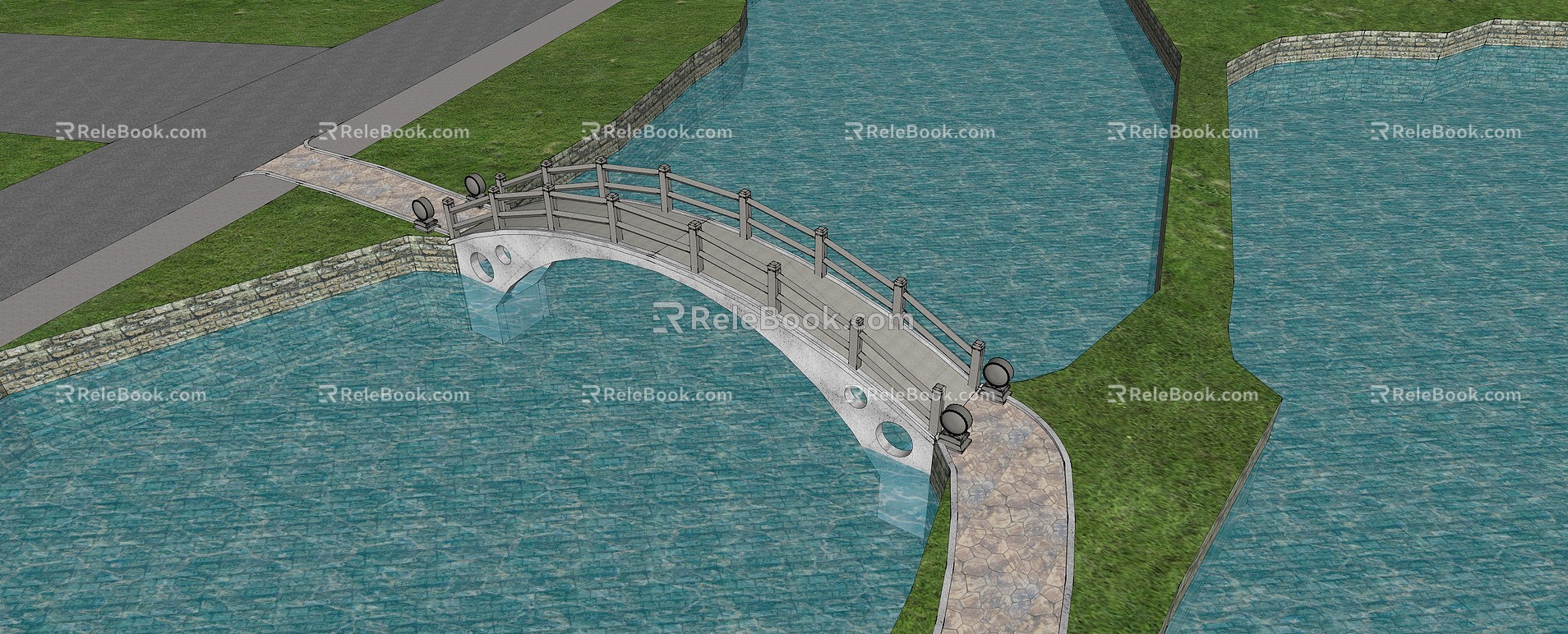 New Chinese Bridge Stone Bridge model