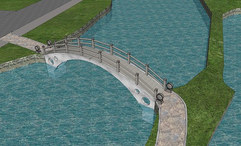 New Chinese Bridge Stone Bridge 3d model