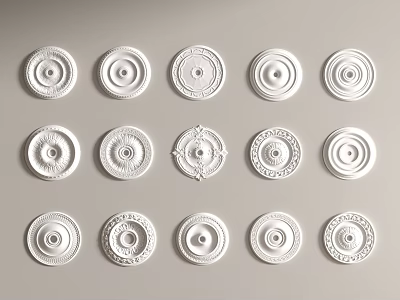European-style carved lamp panel European-style carved plaster 3d model