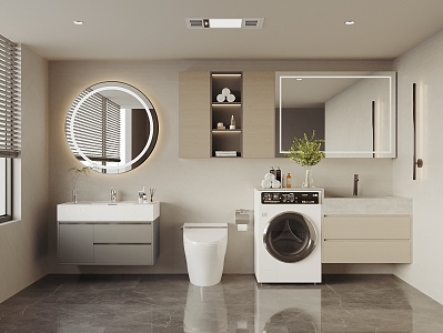 Washing Machine Cabinet Bathroom Cabinet 3d model