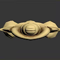 Golden Decorative Household Item With Lotus Shaped Top Long Handle and Base