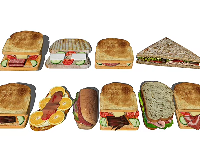 Modern Sandwich 3d model Modern Sandwich 3d model