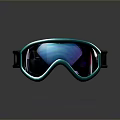 Modern Stylish Ski Goggles with Teal Frame Reflective Lenses and Black Strap