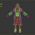 3D Sci Fi Game Character Design With Dark Long Coat Helmet And Armor Elements