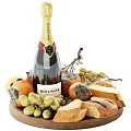 Delicious Food Platter With Bollinger Champagne Fresh Fruits And Bread Slices