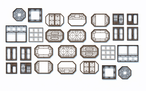 Chinese window pane 3d model