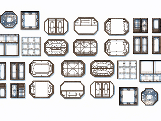 Chinese window pane 3d model