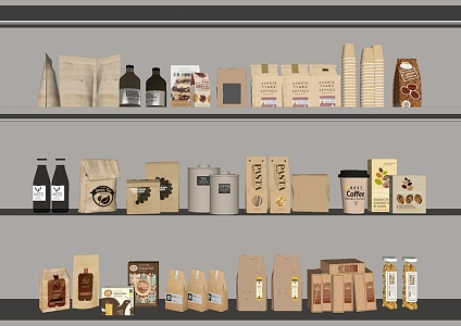 Modern Coffee Bag Coffee Bean Food Beverage Food Bag 3d model