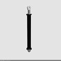 Black Cylindrical Mechanical Component With Metal End Fittings And Industrial Use