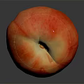 Fresh Ripe Peach With Red And Yellow Smooth Skin On Dark Background
